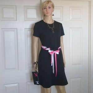 Calvin Klein cocktail dress and Aimee Kestenberg wristlet